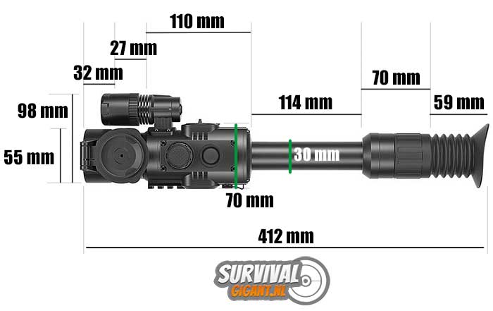 Yukon Photon RT 4.5x42 S afmetingen