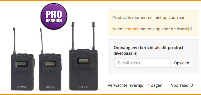 Voorraad en verwachte levertijd nu zichtbaar in onze shop