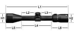 Vortex Diamondback 1.75-5x32 Richtkijker afmetingen