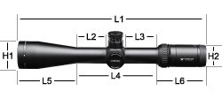 Vortex Viper HS-T 6-24x50 Richtkijker afmetingen