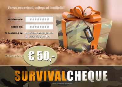 SurvivalCheque - Cadeaubon t.w.v. € 50,00