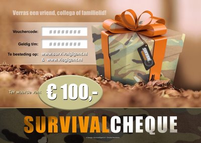 SurvivalCheque - Cadeaubon t.w.v. € 100,00